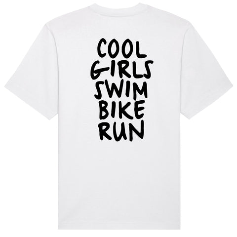 Cool Girls Swim Bike Run T-Shirt | Oversize, Classic & Cropped