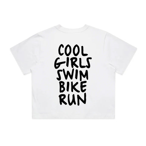 Cool Girls Swim Bike Run T-Shirt | Oversize, Classic & Cropped