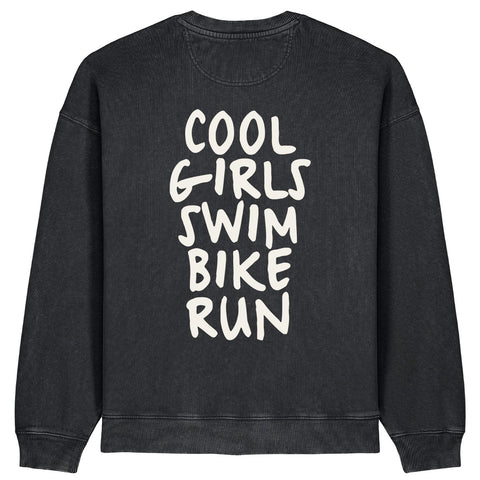 Cool Girls Swim Bike Run Sweatshirt | Oversize