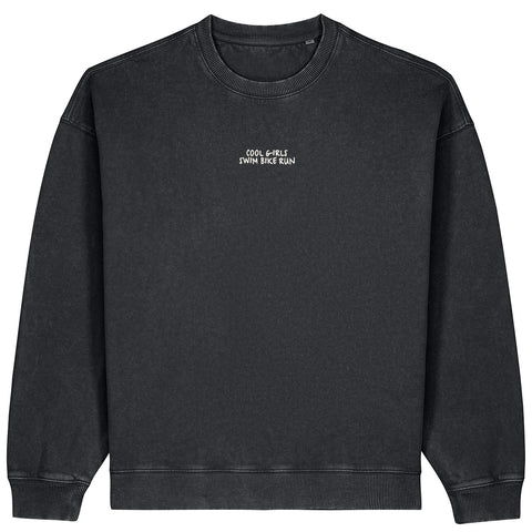 Cool Girls Swim Bike Run Sweatshirt | Oversize