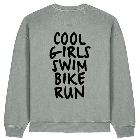Cool Girls Swim Bike Run Sweatshirt | Oversize