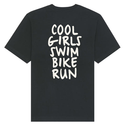 Cool Girls Swim Bike Run T-Shirt Oversize