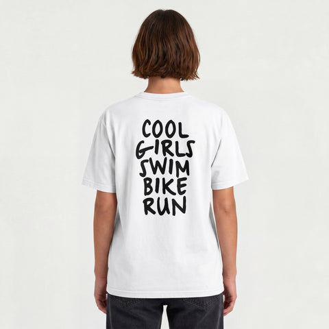 Cool Girls Swim Bike Run T-Shirt Oversize