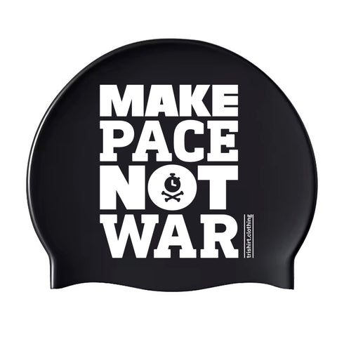 Make Pace Not War Badekappe Schwarz