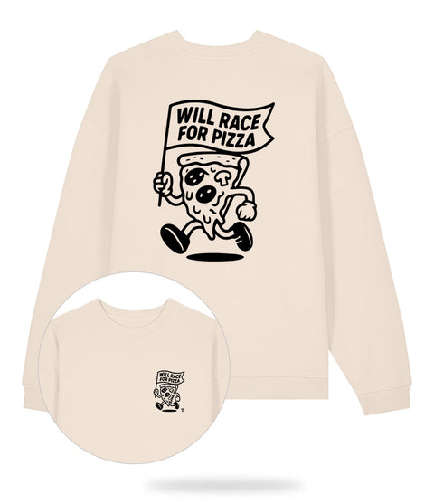 Will Race For Pizza Oversize Sweater